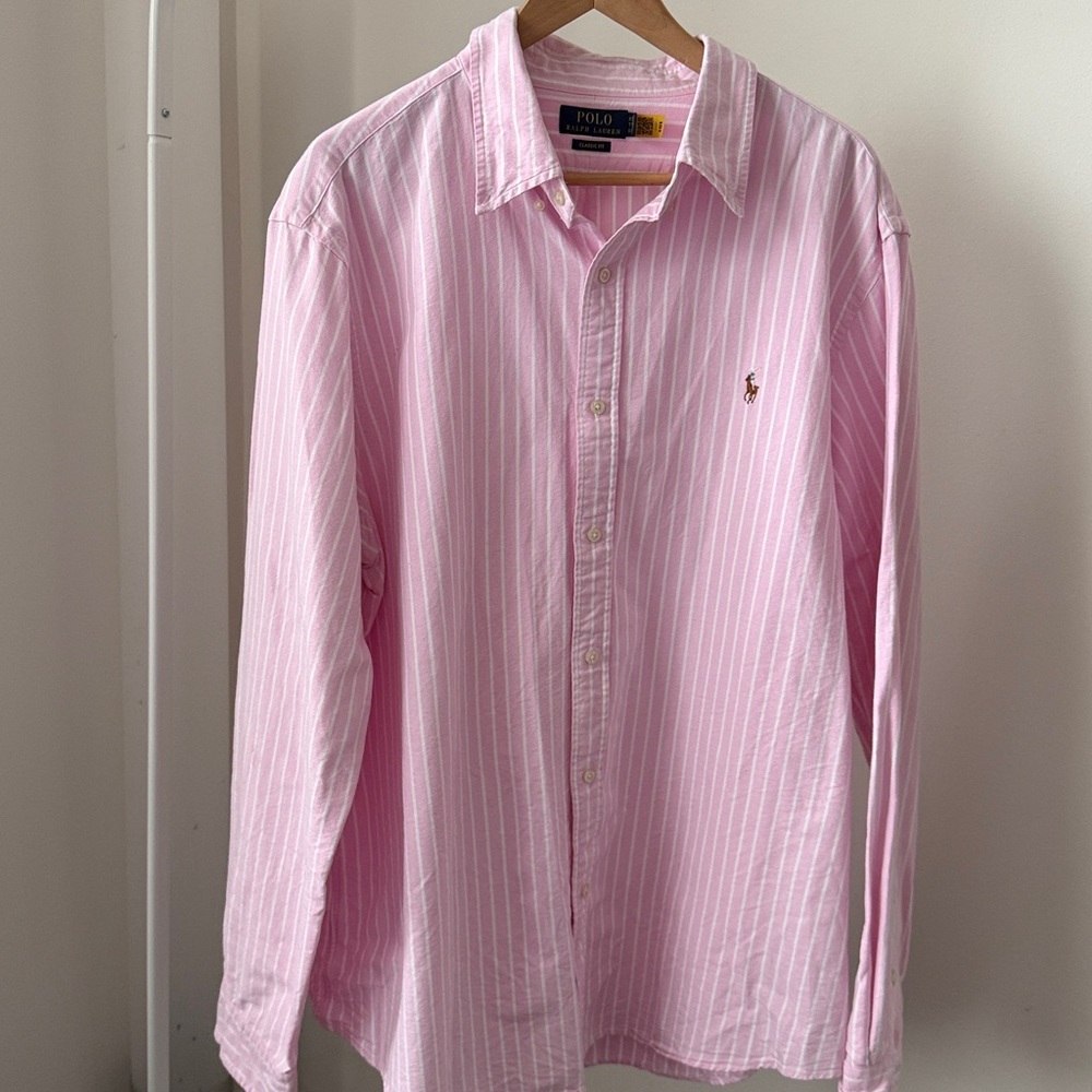 Polo by Ralph Lauren Pink and White Striped Button-Down Shirt - Picture 6 of 16